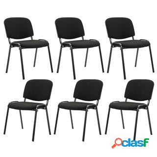 Lotto di 6 sedie per sala conferenze MOBY BASE, colore nero