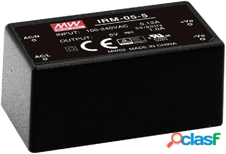 Mean Well IRM-05-5 Alimentatore da circuito stampato AC / DC
