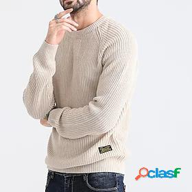 Men's Cardigan Sweater Jumper Ribbed Knit Knitted Cropped