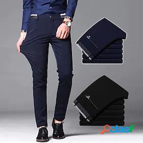 Mens Dress Pants Straight Business Trousers Pants Solid
