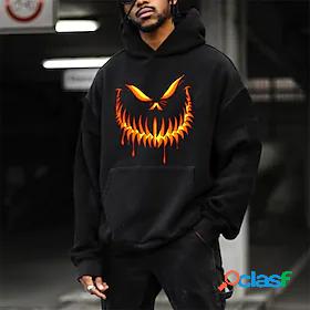 Men's Graphic Flame Pullover Hoodie Sweatshirt Hooded Print