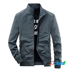 Mens Jacket Full Zip Casual Daily Windbreaker Daily Sports