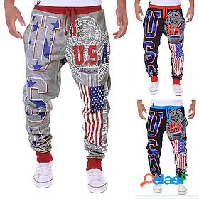 Mens Loose Active Sweatpants Relaxed Chinos Pants Letter