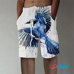 Mens Straight Shorts Pants Animal Bird Graphic Prints