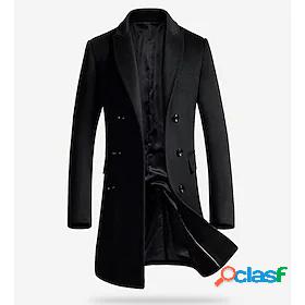 Mens Trench Coat Overcoat Daily Weekend Coat Long 100%