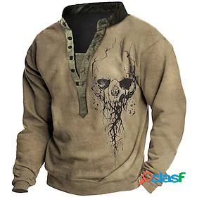 Mens Unisex Sweatshirt Pullover Skull Graphic Prints Casual