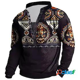 Mens Unisex Sweatshirt Pullover Tribal Graphic Prints Casual