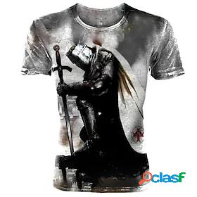 Mens Unisex T shirt Tee Crew Neck Graphic Prints Human Gray