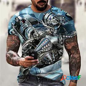 Mens Unisex T shirt Tee Crew Neck Graphic Prints Machine