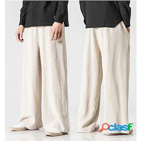 Mens Wide Leg Pants Trousers Beach Pants Pants Plain Solid