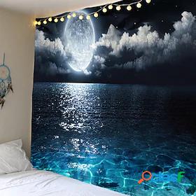 Moon Sea Sky Wall Tapestry Art Decor Blanket Curtain Picnic