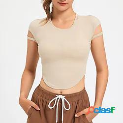 Per donna Girocollo Top yoga Maglietta / maglietta Tagliato