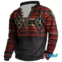 Per uomo Unisex Felpa Maglione Color Block Strisce Stampe