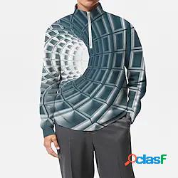 Per uomo Unisex Felpa con zip Maglione Stampe astratte