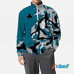 Per uomo Unisex Felpa con zip Maglione Stampe astratte Carte