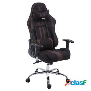 Poltrona Gaming LOGAN TESSUTO, ampia reclinazione, con
