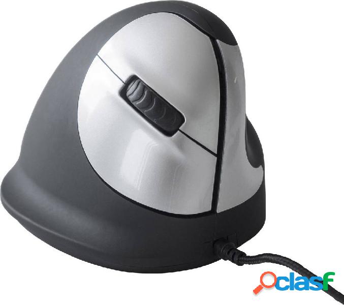 R-GO Tools RGOHE Mouse ergonomico USB Ottico Nero, Argento 4