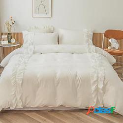 Set copripiumino in 3 pezzi con decorazione a balze set