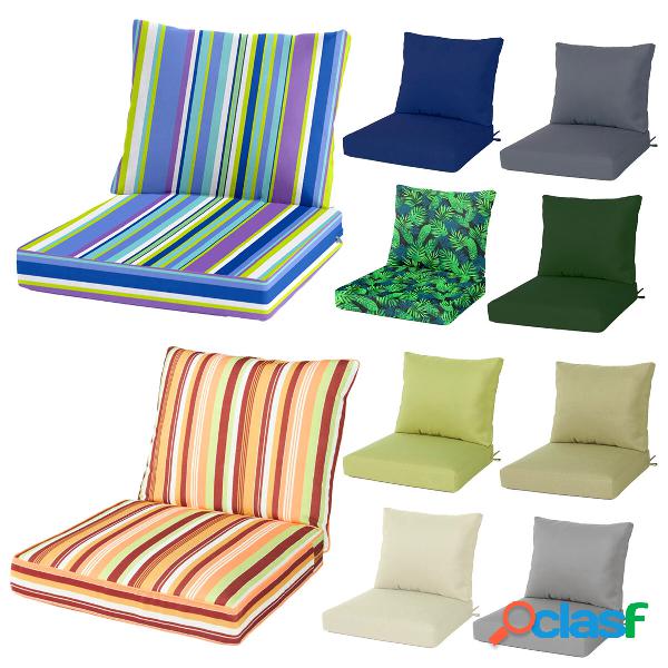 Set di cuscini per sedili profondi con cravatte Patio da