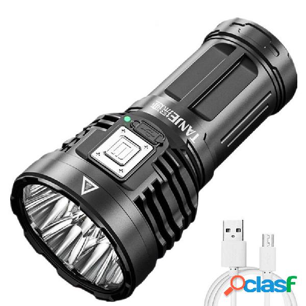 TANJE 8 * P900 + COB Super Bright Type-C Torcia 18650