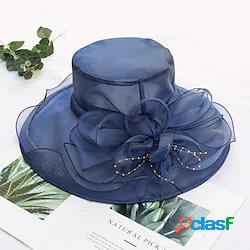 Tulle / Organza berretto / Copricapo con Perle false /