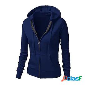 Women's Coat Casual Jacket Hoodie Jacket Zipper Sporty Daily