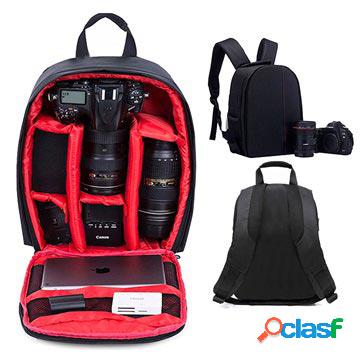 Zaino per fotocamera DSLR da esterno premium - nero / rosso