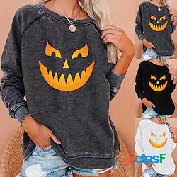 felpa da donna pullover zucca stampa halloween weekend