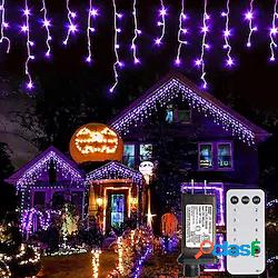 luci di halloween decorazione esterna viola 10m 400 led 8