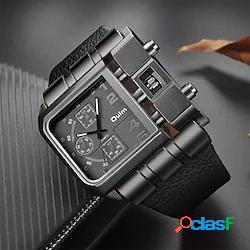 oulm mens orologi rettangolo orologio da polso al quarzo con