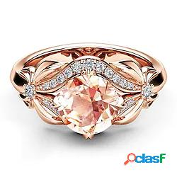 1 pc Anello a fascia Anello For Per donna Cristallo Rosa