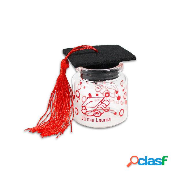12 BARATTOLI IN VETRO CON TAPPO IN SUGHERO BOMBONIERA LAUREA