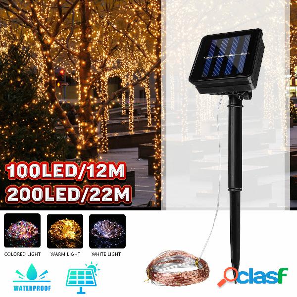 12M 22M LED solare Power String Light 8 Modalità Rame Fata