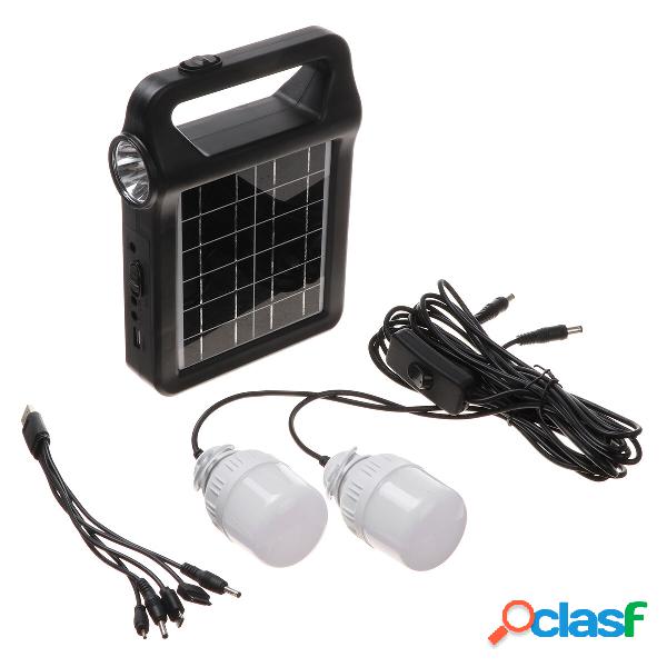 2-in-1 2W 6V solare Pannello campeggio Luce solare Faretto