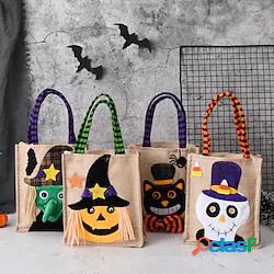 2 pz halloween zucca strega scheletro ragno pipistrello iuta