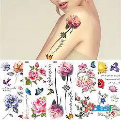 20 pz 3d fiore di giglio tatuaggi temporanei per le donne
