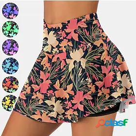 21Grams Womens Side Pockets 3D Print Running Skirt Athletic