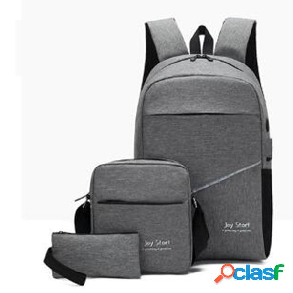 3Pcs / Set Unisex Back To School Backpack Book Laptop Borsa