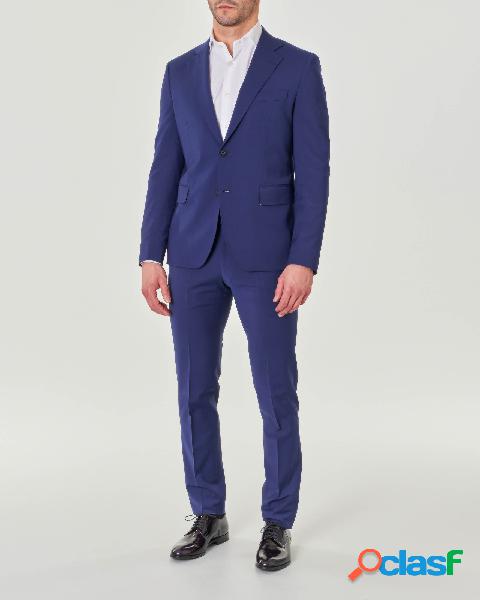Abito blu royal in tela di lana stretch