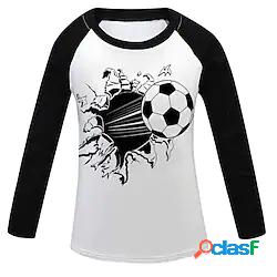 Bambino Da ragazzo maglietta Manica lunga Stampa 3D Calcio