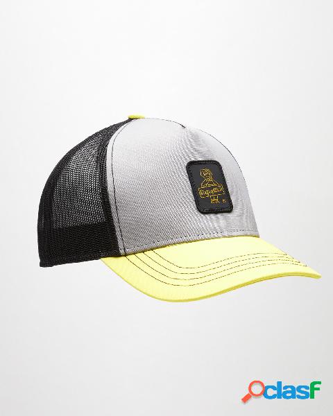 Berretto trucker bianco giallo e nero