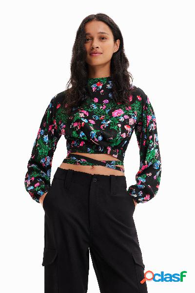 Blusa corta floreale M. Christian Lacroix