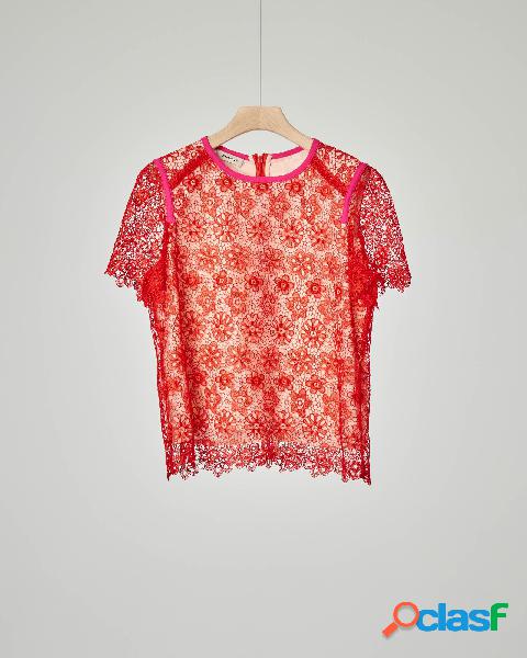 Blusa rossa pizzo