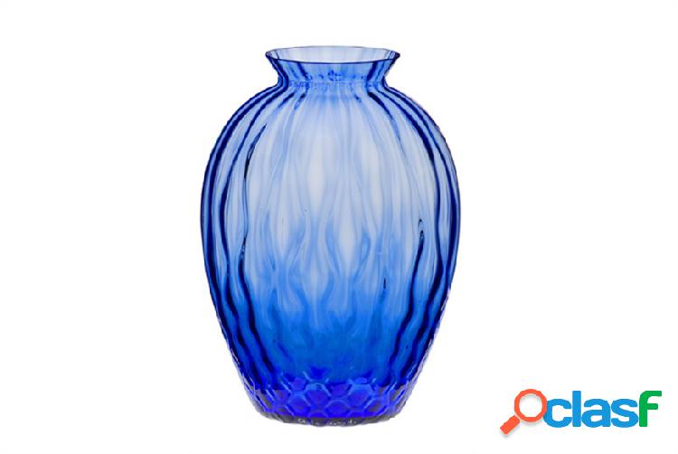 Carlo Moretti Vaso Polaris vetro di Murano bluino blu
