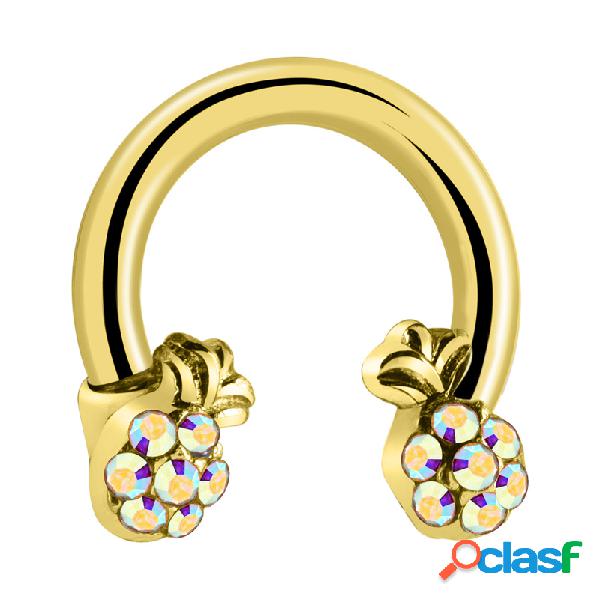 Circular barbell con ananas Acciaio chirurgico 316L con