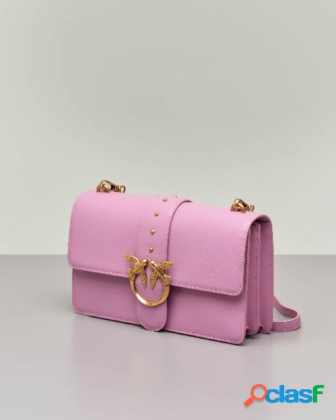 Classic Love Bag Icon Simply in pelle rosa con tracolla e