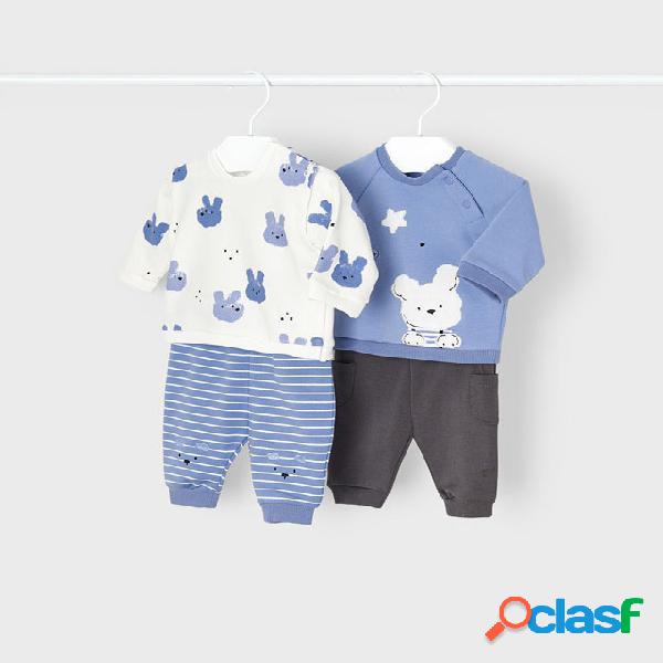 Completo tuta due pezzi bianco e celeste composto da maglia