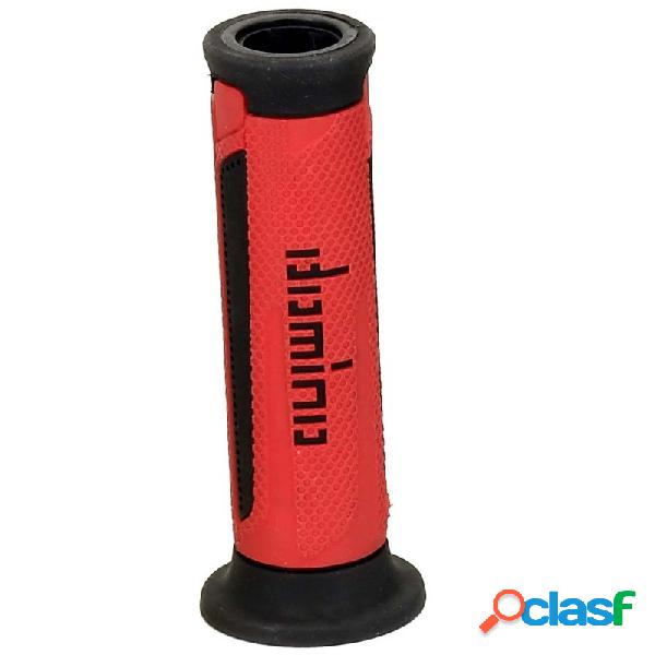 Coppia manopole Tommaselli Touring 22mm forate rosso/nero