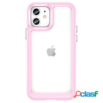 Custodia ibrida per iPhone 12 della serie Outer Space - rosa