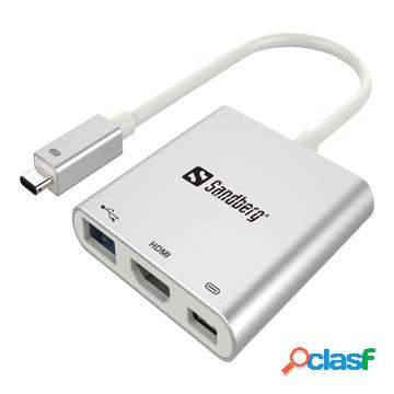 Docking station USB Sandberg USB-C HDMI - Bianco
